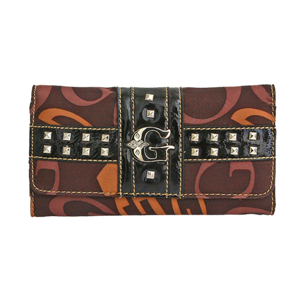 Brown Signature Style Wallet - KW157 - Click Image to Close